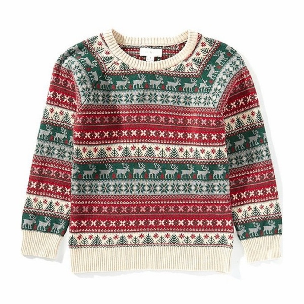 Festive Red and Green Children’s Sweater